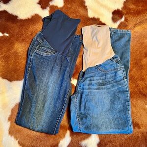 2 Pairs Indigo Blue Maternity Jeans